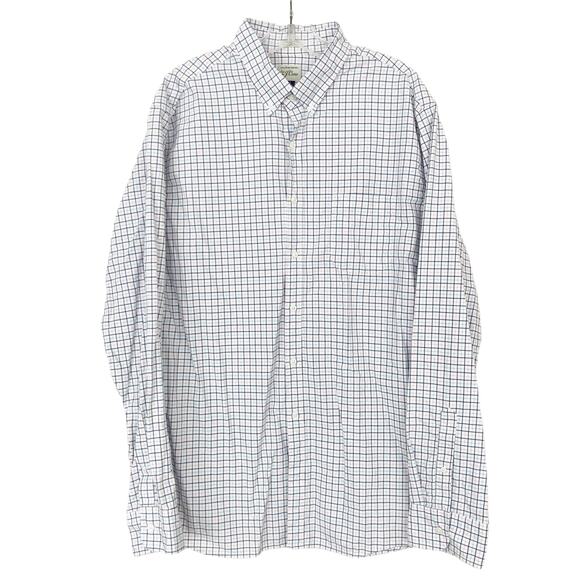 J. Crew Classic White Plaid Long Sleeve Button Down Sz XL - Picture 1 of 4